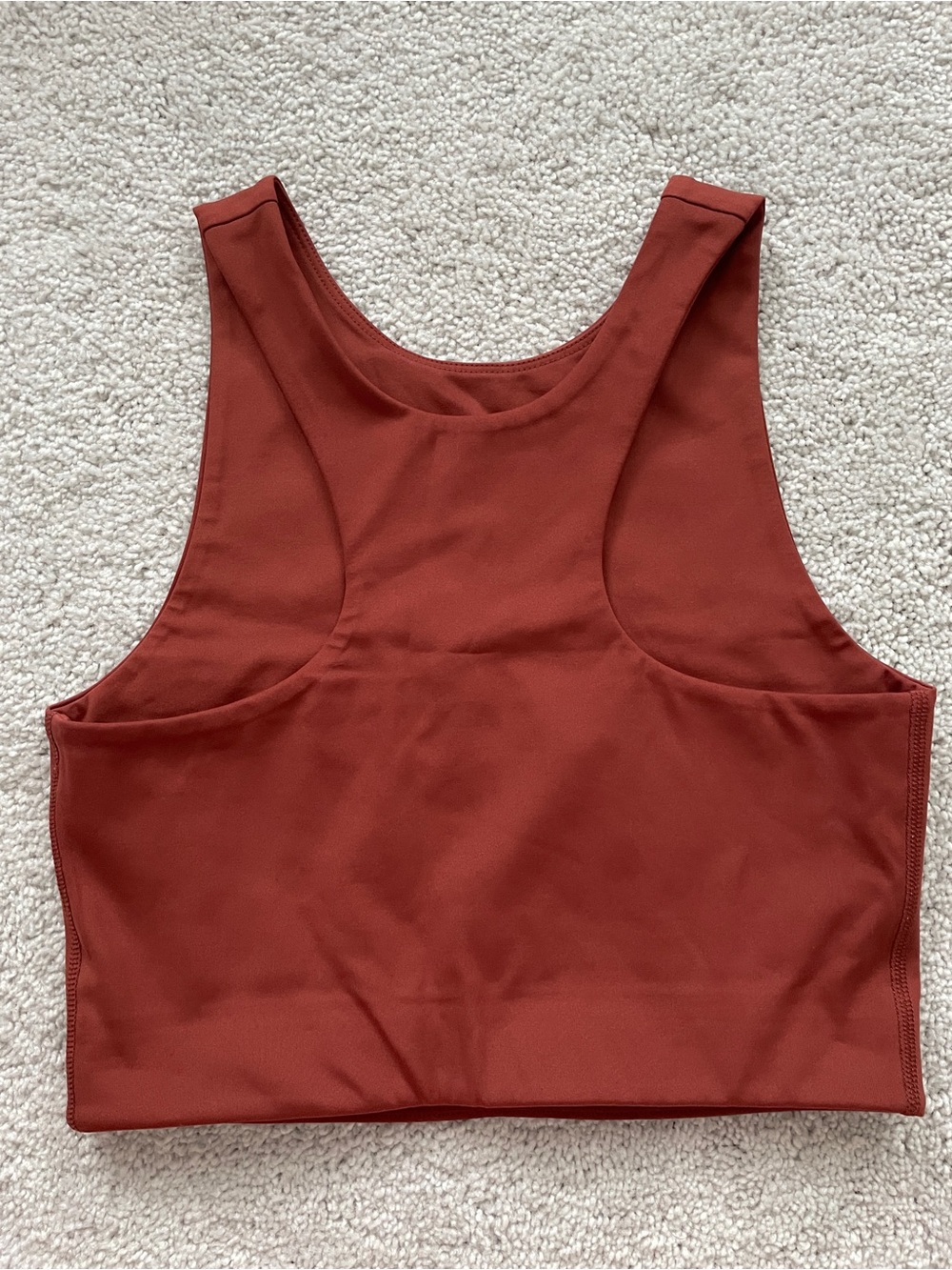 girlfriend collective Rust Crop High Neck Racerback Tank Top - Picture 2 of 4